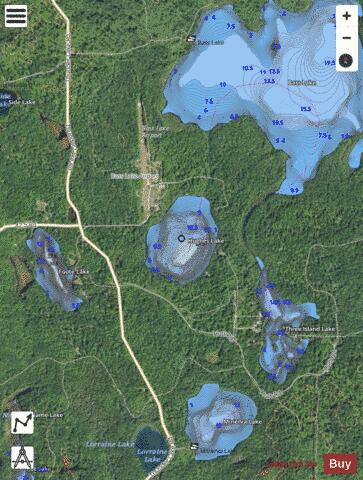 Hughes Lake depth contour Map - i-Boating App - Satellite