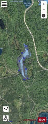 Leg Lake depth contour Map - i-Boating App - Satellite