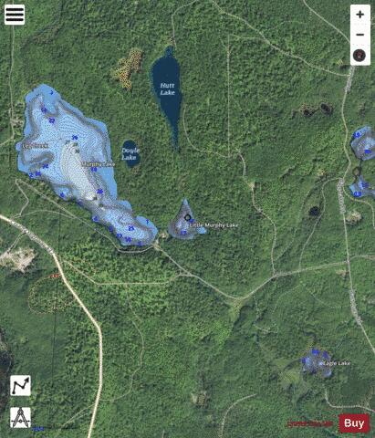 Little Murphy Lake depth contour Map - i-Boating App - Satellite
