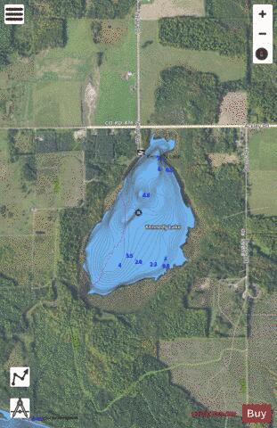 Kennedy Lake depth contour Map - i-Boating App - Satellite