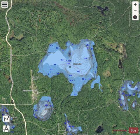 Bass Lake depth contour Map - i-Boating App - Satellite