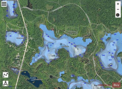 Petes Lake depth contour Map - i-Boating App - Satellite