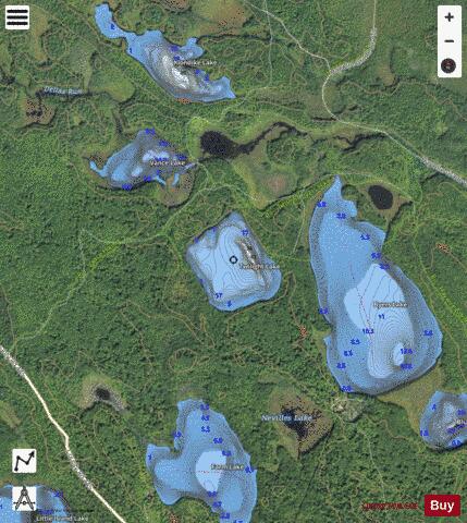 Twilight Lake depth contour Map - i-Boating App - Satellite