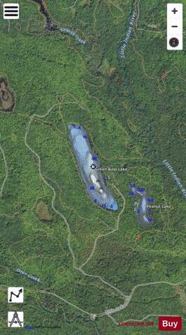 Green Bass Lake depth contour Map - i-Boating App - Satellite