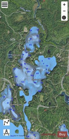 Straits Lake depth contour Map - i-Boating App - Satellite