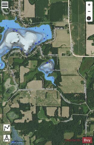 Little Pleasant Lake depth contour Map - i-Boating App - Satellite