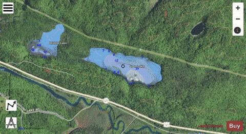 Coon Lake depth contour Map - i-Boating App - Satellite