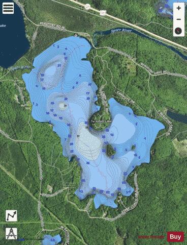 Beaufort Lake depth contour Map - i-Boating App - Satellite