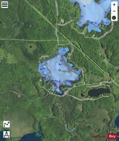 Petticoat Lake depth contour Map - i-Boating App - Satellite