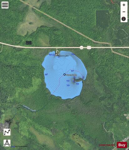 Parent Lake depth contour Map - i-Boating App - Satellite