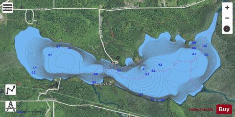 Worm Lake depth contour Map - i-Boating App - Satellite