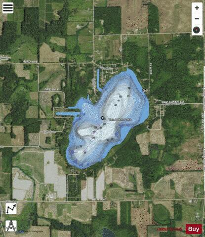 Van Auken Lake depth contour Map - i-Boating App - Satellite