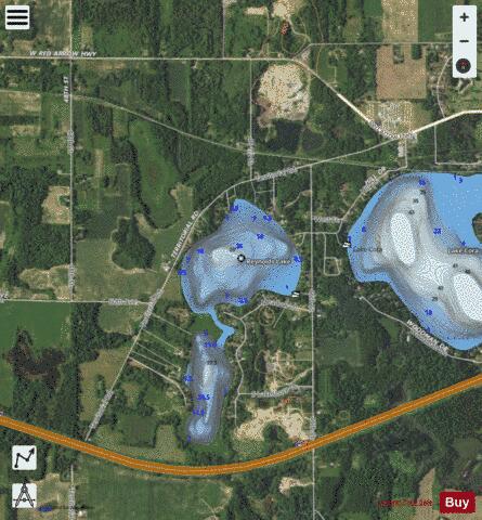 Reynolds Lake depth contour Map - i-Boating App - Satellite