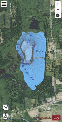 Fourmile Lake depth contour Map - i-Boating App - Satellite