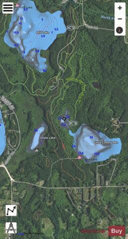 Little Cedar Lake depth contour Map - i-Boating App - Satellite