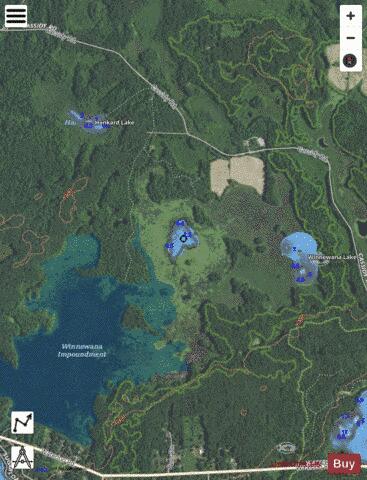 Pendergast Lake depth contour Map - i-Boating App - Satellite