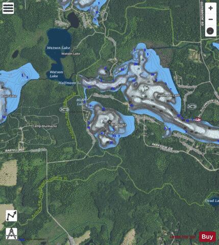 Blind Lake depth contour Map - i-Boating App - Satellite