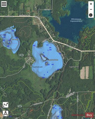 Sugarloaf Lake depth contour Map - i-Boating App - Satellite