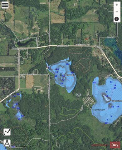 Mud Lake depth contour Map - i-Boating App - Satellite