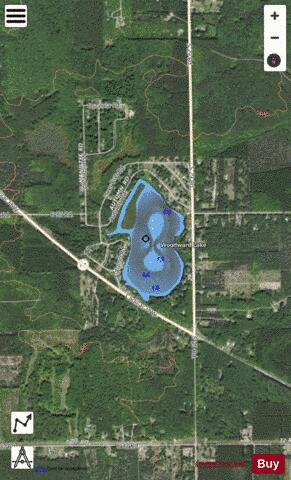 Woodward Lake depth contour Map - i-Boating App - Satellite