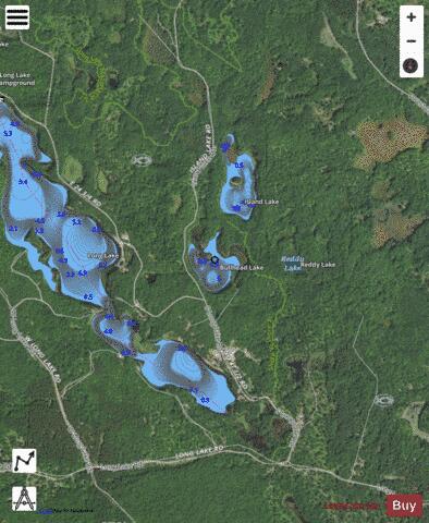 Bullhead Lake depth contour Map - i-Boating App - Satellite
