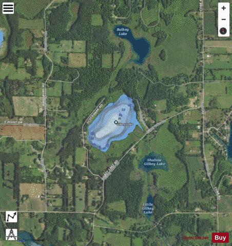 Gilkey Lake depth contour Map - i-Boating App - Satellite