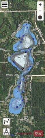 Barlow Lake depth contour Map - i-Boating App - Satellite