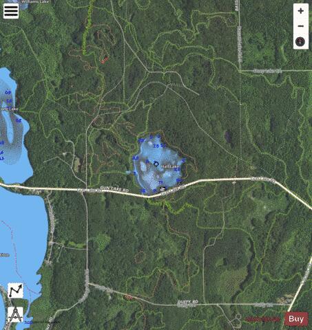 Hall Lake depth contour Map - i-Boating App - Satellite