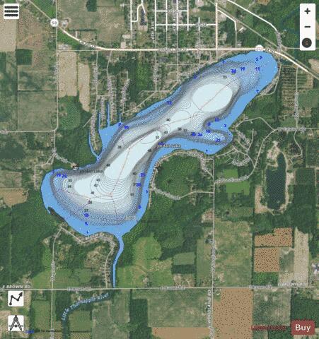 Jordan Lake depth contour Map - i-Boating App - Satellite