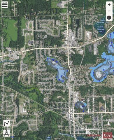 Bevins Lake depth contour Map - i-Boating App - Satellite