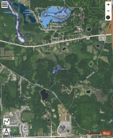 Crystal Lake depth contour Map - i-Boating App - Satellite