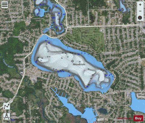 Elizabeth Lake depth contour Map - i-Boating App - Satellite