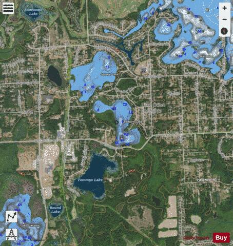 Elkhorn Lake depth contour Map - i-Boating App - Satellite