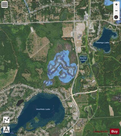 Lake Sixteen depth contour Map - i-Boating App - Satellite