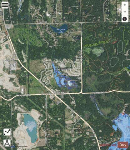 Stewart Lake depth contour Map - i-Boating App - Satellite