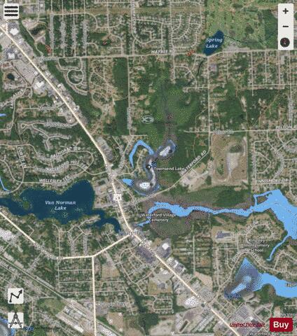 Townsend Lake depth contour Map - i-Boating App - Satellite