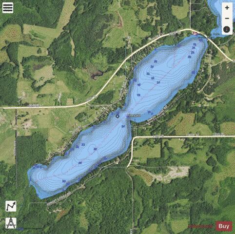 Pine depth contour Map - i-Boating App - Satellite