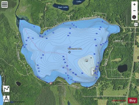 Waukenabo depth contour Map - i-Boating App - Satellite