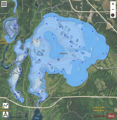 Kitchi depth contour Map - i-Boating App - Satellite