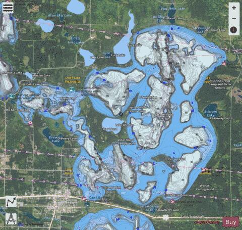 Cass depth contour Map - i-Boating App - Satellite
