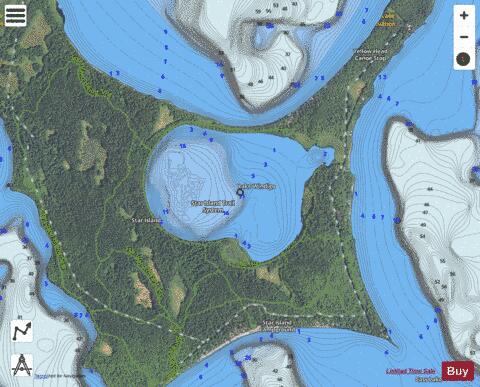 Windigo depth contour Map - i-Boating App - Satellite