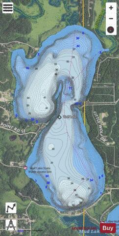 Wolf depth contour Map - i-Boating App - Satellite