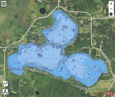Gull depth contour Map - i-Boating App - Satellite