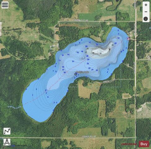 Medicine depth contour Map - i-Boating App - Satellite