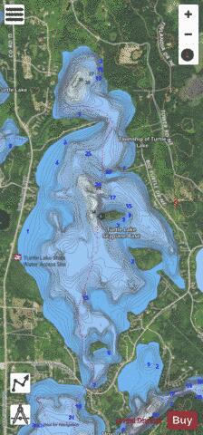 Turtle depth contour Map - i-Boating App - Satellite