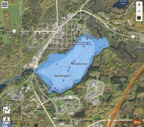 Moosehead depth contour Map - i-Boating App - Satellite