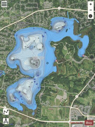 Minnewashta depth contour Map - i-Boating App - Satellite