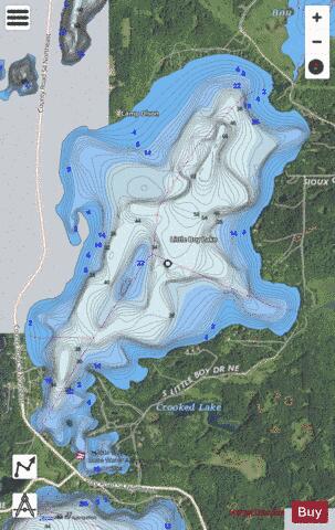 Little Boy depth contour Map - i-Boating App - Satellite