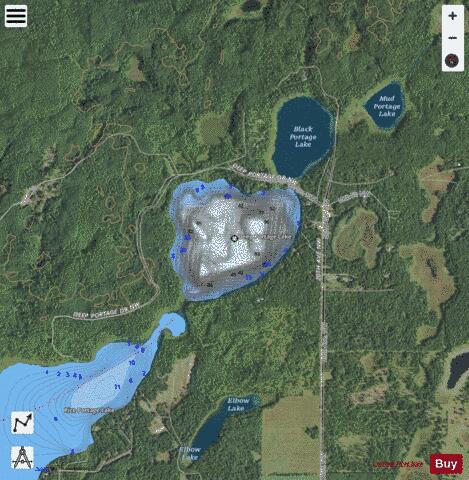 Deep Portage depth contour Map - i-Boating App - Satellite