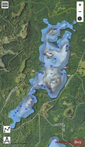 Moccasin depth contour Map - i-Boating App - Satellite